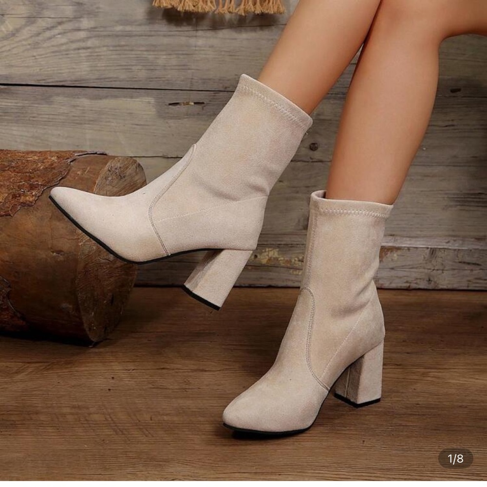 Elegant Cream Ankle Boots